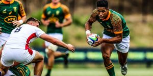 Springbok flyhalf Sacha Feinberg-Mngomezulu represented the Junior Springboks in 2022.