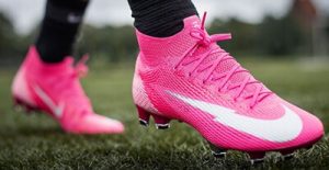 pink football boots