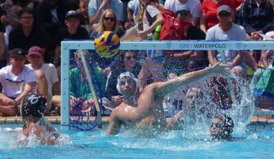 Player of the Tournment, Thomas Wiltshire of Western Province, protects his goalkeeper, Jordan de Sousa, in the final against Central Gauteng A. 