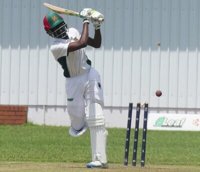 Ntando Soni advanced down the pitch to Sean McGough, but the Westville seamer didn't flinch and castled the Glenwood captain.