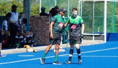 Pearson High School head coach, Dalan Phillips giving out instructions during his side's match at the Tony Godding Festival in East London. Photo: Elschke (Pearson High)