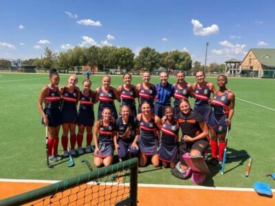Hoerskool Witteberg first team girls after securing an emphatic 7-1 win over Jim Fouche in their WesGrow Series opener in Bethlehem. Picture credits: Hoerskool Witteberg 