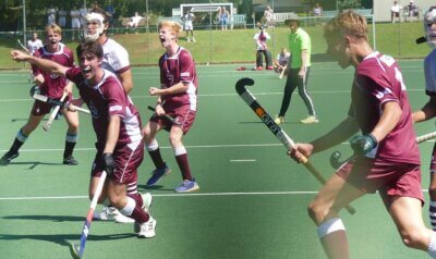 Kearsney College captain Matt de Oliviera lets out a roar of delight after scoring to snatch a draw for his side against Paul Roos Gimnasium.