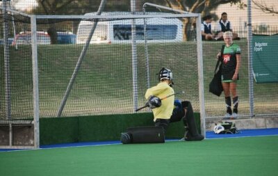 Eunice goalkeeper, Kaitlyn Going in action for her side during this year's Greg Belling Festival in East London. Photo: Monique de Gouveia 