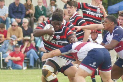 Phiwayinkosi Kubheka on the charge against Westville Boys' High on Reunion Weekend in 2023.