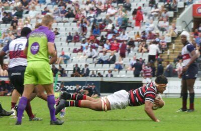 Flank Naz Isaacs sliced through a gap untouched for a second half try for Maritzburg College against Westville Boys' High.