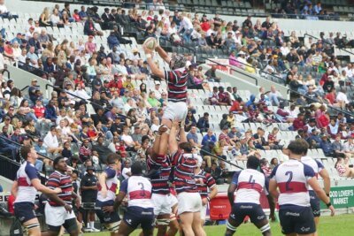 Elevation! Lock Jake Jansen was a source of consistently good quality ball from the lineouts for Maritzburg College.