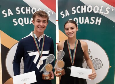 Both SA Schools Closed Squash Champs u19 winners from Hoërskool Zwartkop