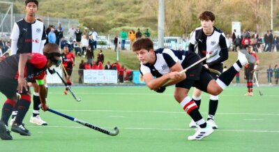 Selborne College skipper, Tre' Gilbert drag flicking for his side during their match vs Dale College in Qonce. Photo Credits: Shot by Shani Photography