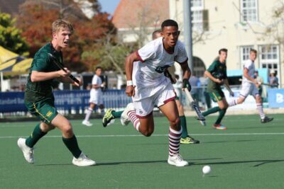 Paul Roos Gimnasium in action agaisnt Paarl Gimnasium at the 2024 Hibbert Shield in Gqeberha. Paul Roos won the quarterfinal clash 5-2, and will face Garsfontein in the semi-final on 4 May 2024. Photo: Hano Geldenhuys