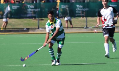 Stirling High School forward, Hisharm Pillay on the charge for his side. Photo credits: Stirling High School.