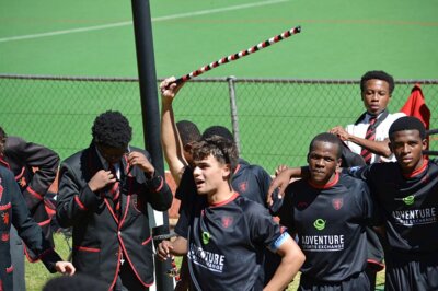 The 2024 hockey season brought renewed pride in Parktown Boys' High hockey. Here, captain Ryan Venter leads the school in a war cry after a game.