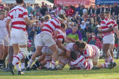 Twice Hilton crossed the Michaelhouse try line but were held up.