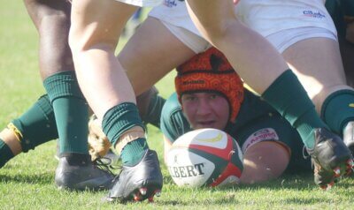 Glenwood captain Junior van Wyngaardt makes sure his team enjoys clean possession of the ball.