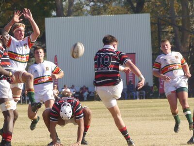 No matter what the Wit Bulle threw at Maritzburg College flyhalf, James Slevin, he was up for the challenge. His personal contribution to the Maritzburg College total was points.