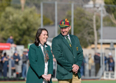 Paarl Gim head coach, Jacques Grobler along side team manager, Surindi Lombaard in the 2024 Interschools clash. Photo: Lookonimages
