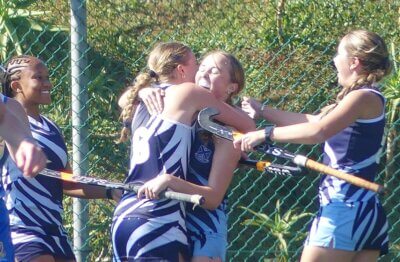 Celebration time for St Anne's after they scored against Waterkloof in the St Anne's Cup.