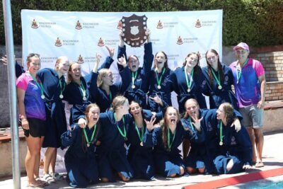 The 2025 Brian Baker Water Polo Tournament champions, Herschel Girls School. Photo: Kingswood College on Facebook.