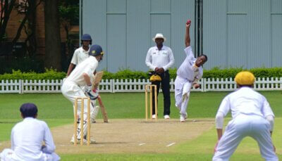 Fast bowler Bayanda Majola spearheaded the DHS bowling attack with a five-for on the AH Smith Oval. Photo: Brad Morgan.