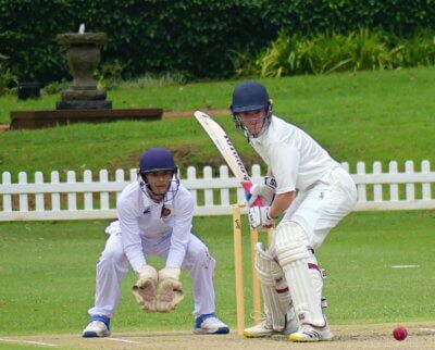 Asher Hollister played a brave knock to inspire Kearsney College to an upset win over DHS. Photo: Brad Morgan.