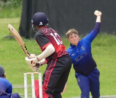 Jordan Matthews tested the Maritzburg College with his left-arm spin, picking up two wickets at only three runs per over. Photo: Brad Morgan.
