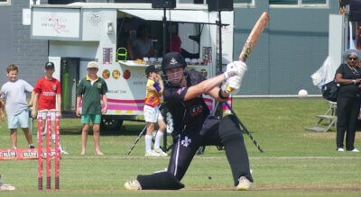 HIlton College put enough runs on the board to put Michaelhouse's run chase under severe pressure. Photo: Brad Morgan.
