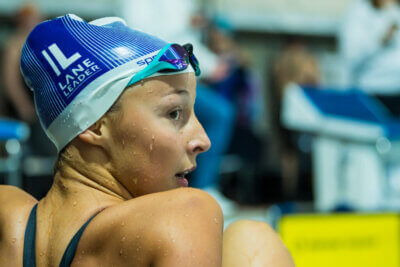 Morris donned her Lane Leader gear at the Western Province Long Course Championships. Photo: Ray Chaplin Sports Media