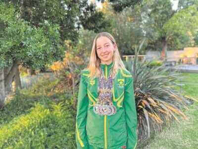 Morris scooped up six medals at the XVI Africa Aquatics Swimming Championships. Photo: Supplied