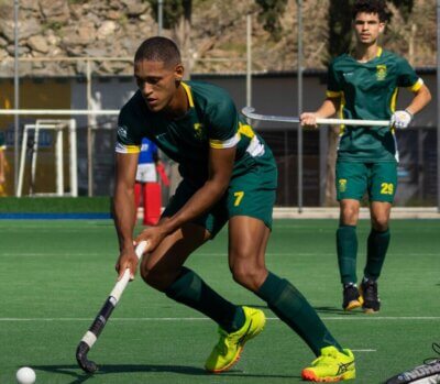 Jaydon Brooker was named Player of the Tournament in the Men's section at the Junior Africa Cup. Photo: SAHA - South African Hockey Association