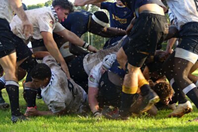 DHS showed, in a convincing win over Monument at the Kearsney Easter Rugby Festival, that their pack stands back for no one. Photo: Brad Morgan.
