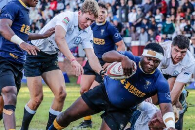 Powerhouse DHS centre Zingce Simka crashes over the try line for the Horseflies' opening try against Monument. Photo: Top Light Edits.