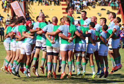 All revved up and ready to go! Brandwag prepares to tackle HTS Daniel Pienaar. Photo: Hoërskool Brandwag on Facebook. 