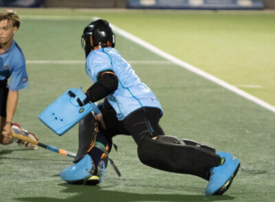 Juan Joubert impressed for his side against Bishops and made some spectacular saves. Photo: 