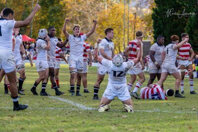 The moment of victory! Hilton won at Michaelhouse in May. Photo: Martin Ashworth Sports Photography.