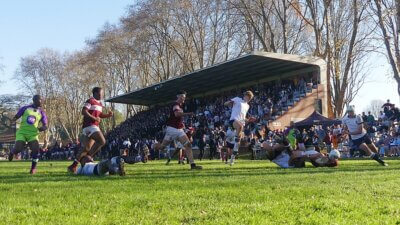 Kearsney centre Keanu Williamson scored at the death to give his side a chance at victory. Photo: Brad Morgan.