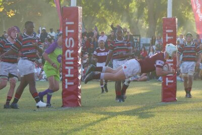 Keanu Williamson impressed at centre for Kearsney and scored the visitors' second try. Photo: Brad Morgan.