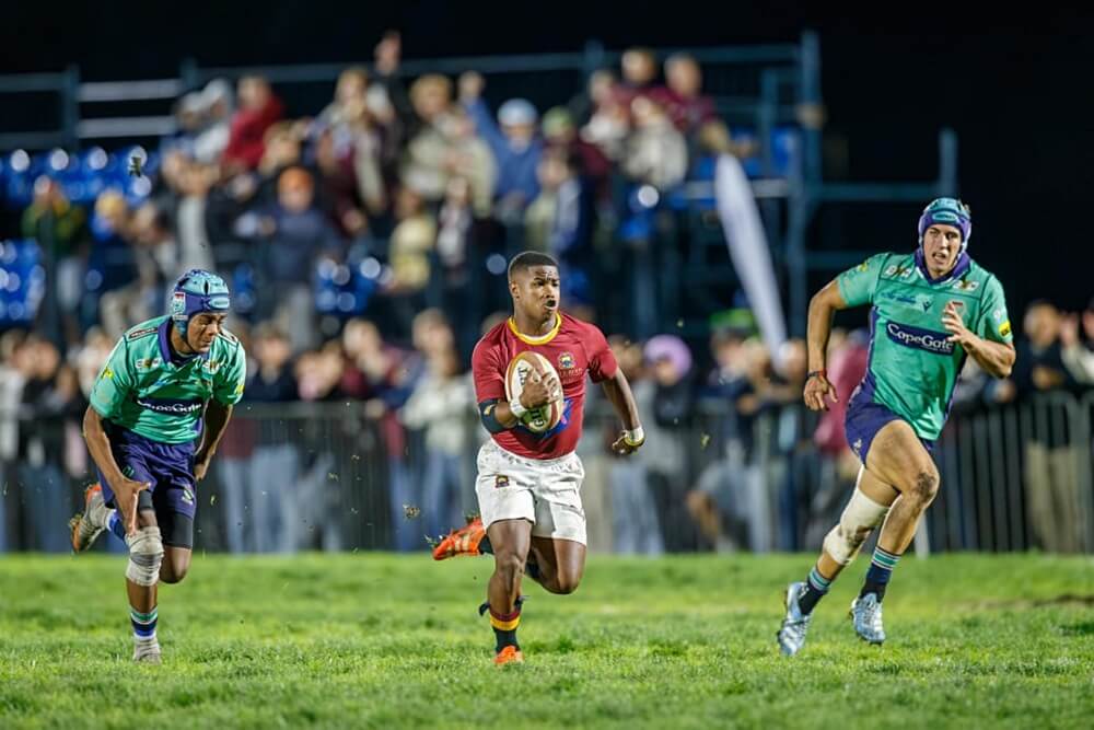 Paul Roos wing, Keenan Stoffels scored the try of the game after collecting a chip from scrumhalf Iam de Silva before leaving the Stellenberg defenders trailing in his wake.
