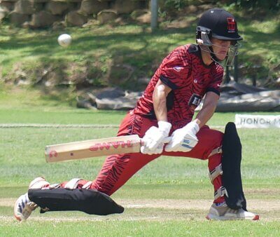 Clifton College opening batsman Byron Ward enjoyed an excellent day, contributing 89 runs in two innings, from only 59 balls. Photo: Brad Morgan.