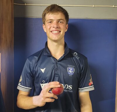 Ruhann Steenkamp played a leading role in Potch Gim's win over Grey College, claiming 5/15 and scoring 41*. Photo: Potchefstroom Gimnasium on Facebook.