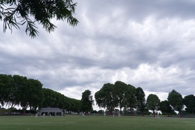 The overcast conditions were one of the reasons why bowlers dominated the match. Photo: Justin Waldman Sports Photography. 