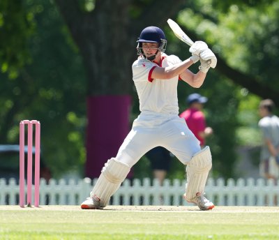 Rex Wardlaw made a crucial all-round contribution to help Michaelhouse to a thrilling two-run win over Hilton in their Pink Day clash on the Roy Gathorne Oval, in Balgowan. Photo: Justin Waldman Sports Photography.