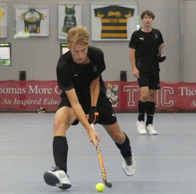 Jaiden Krambeck, from Ashton Ballito, was a standout performer for KZN Coastal A on day three of the SASHOC Indoor Inter-Provincial Tournament, helping the home side qualify for the final with wins from every game. Photo: Brad Morgan.