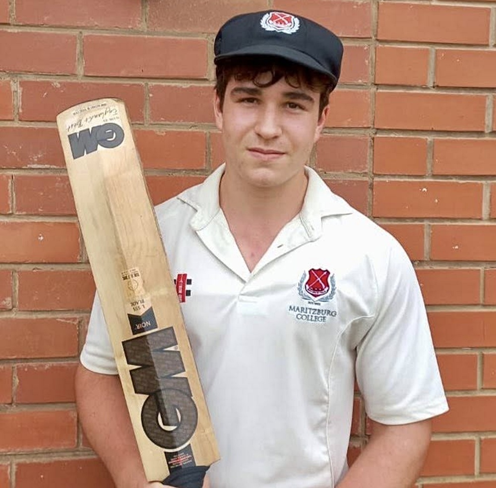 Maritzburg College's Dax Jursa made a superb start to the season, scoring a superb 123 not out against Clifton College in the first innings of their declaration game on Goldstone's. Photo: Maritzburg College on Facebook.