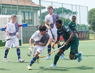 A hard-fought 3-2 win over St Alban's was one of two victories scored by Glenwood High at the Belgotex Sport Coastal Cup. Photo: Brad Morgan.