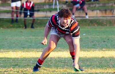 Dom du Toit roars with delight after nailing the game-winning penalty kick for Maritzburg College. Photo: Brad Morgan.